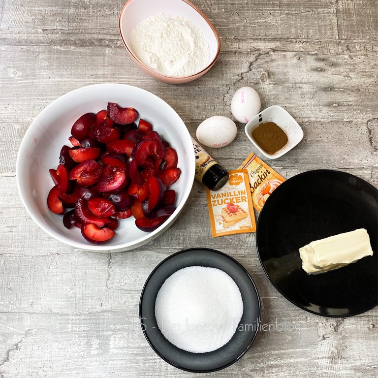 Pflaumenkuchen aus Rührteig mit Streuseln - Snygis Familienblog