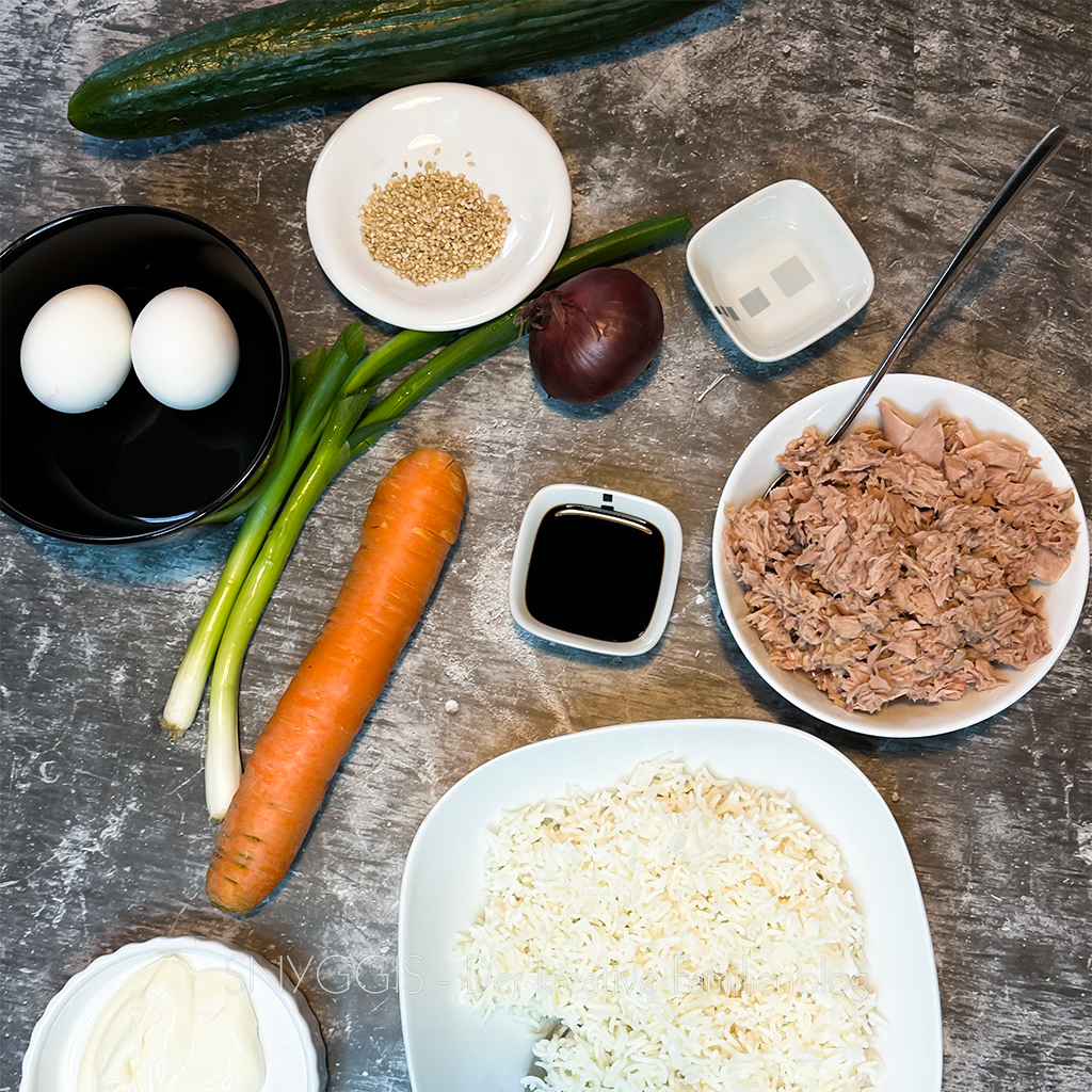 Thunfisch-Reis-Bowl-Zutaten