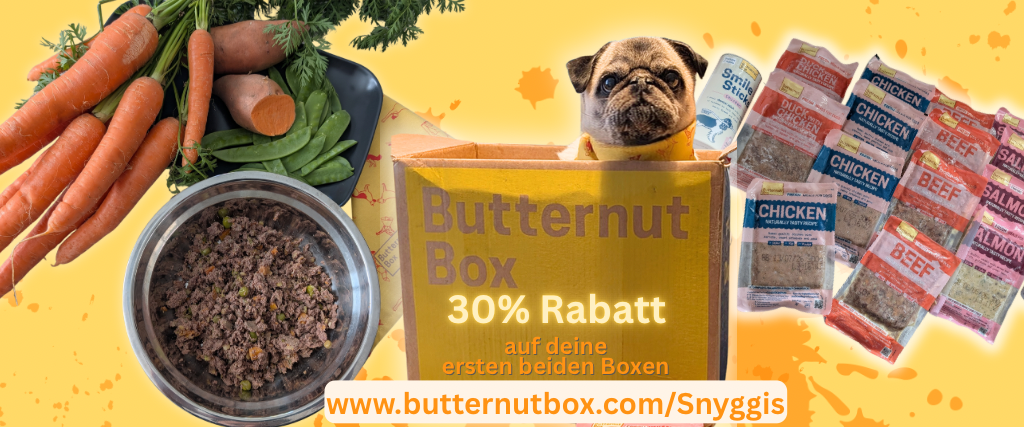 30% Rabatt auf die ersten beiden Boxen mit Snyggis bei Butternut Box