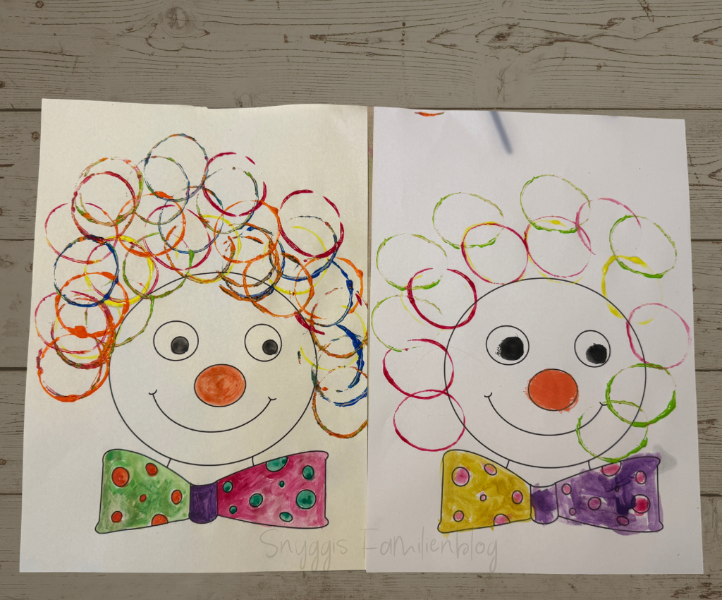 Clowngesicht für Fasching Haare stempeln