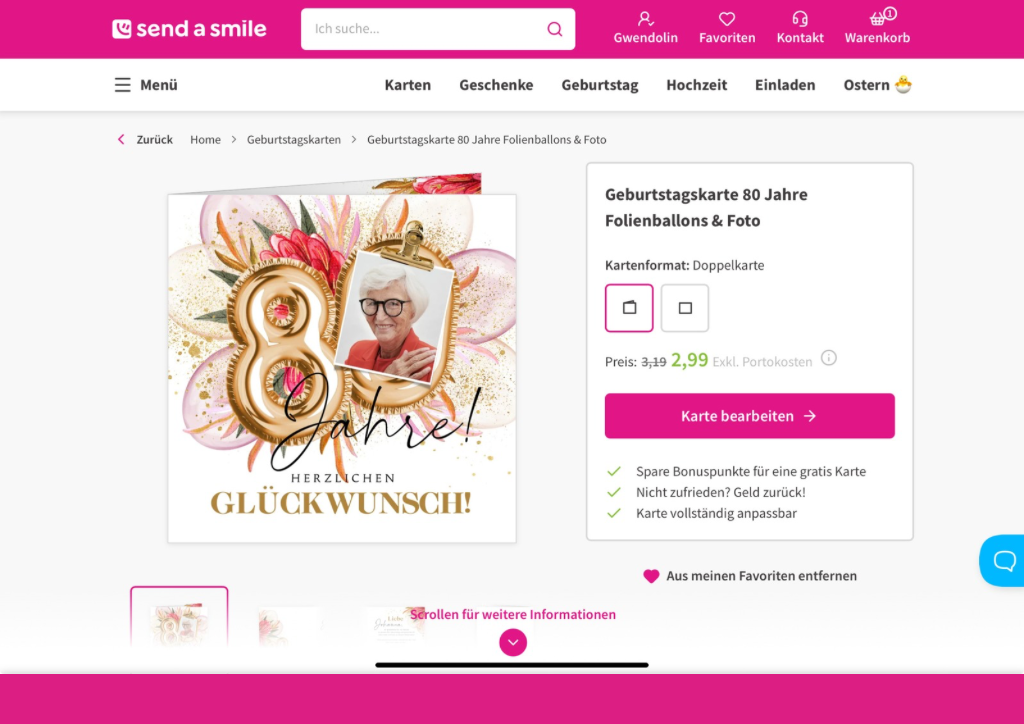 Geburtstagskarte zum 80. Geburtstag - eine besondere Glückwunschkarte