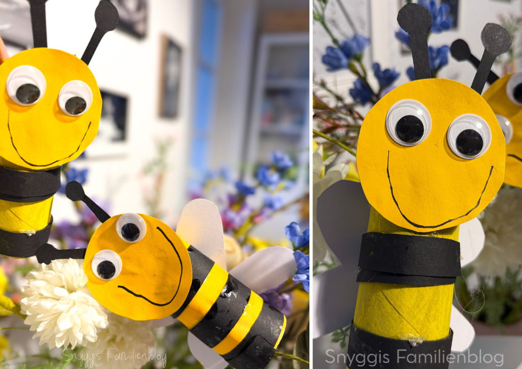 Bienen basteln aus Klopapierrollen - einfache Bastelidee für den Frühling und Sommer