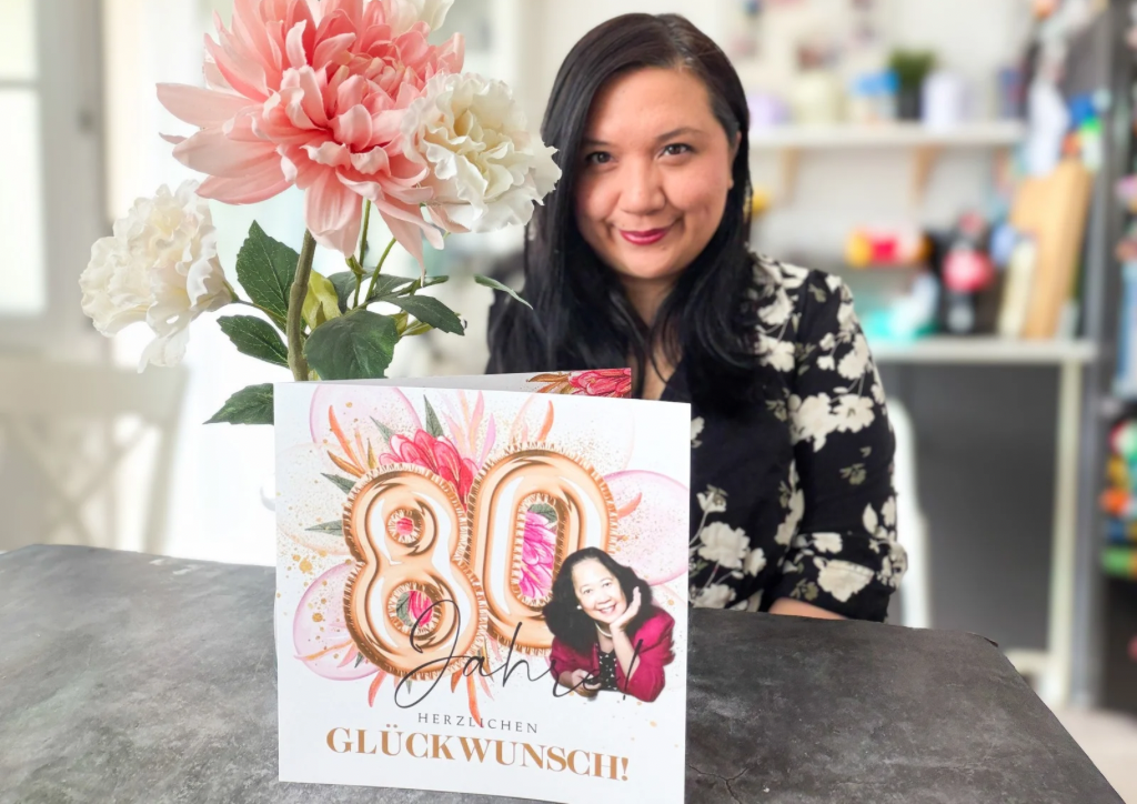Meine persönliche Geburtstagskarte für meine Mutter zum 80. Geburtstag.